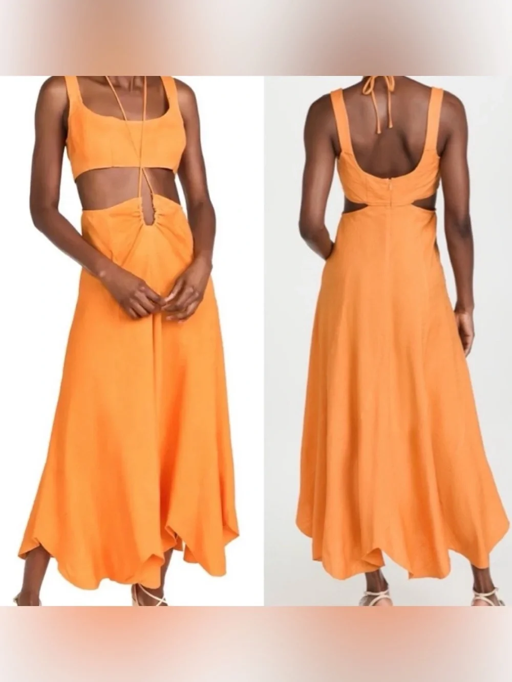 Cult Gaia Eileen Linen Dress in Apricot - Picture 11 of 11